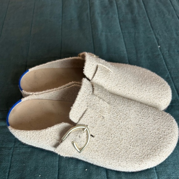 Cream Boucle Rothy’s Clogs with Gold Buckle - Picture 3 of 4